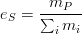 eS=mP/sum(i)mi
