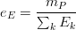 eE=mP/sum(k)Ek